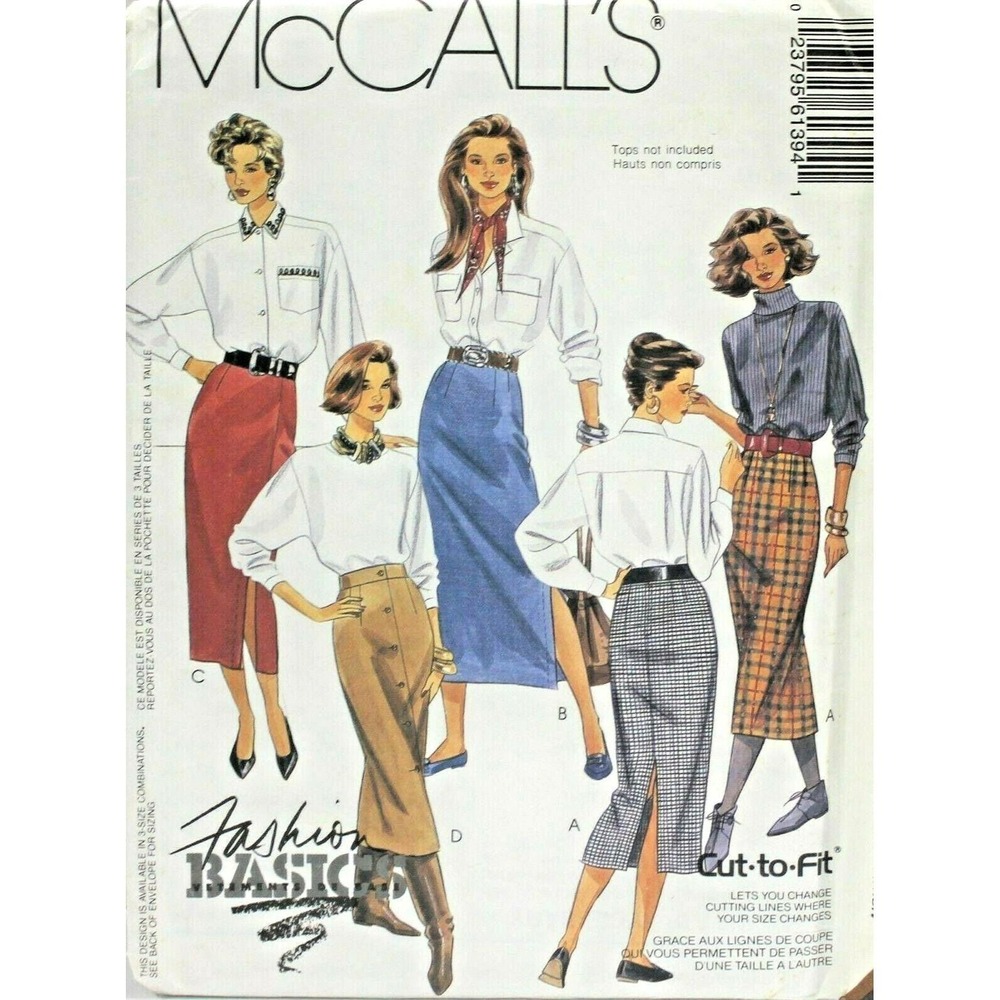 McCalls Fashion Basics 6139 Misses Sewing Pattern Mid-Calf Skirts Size 10-14